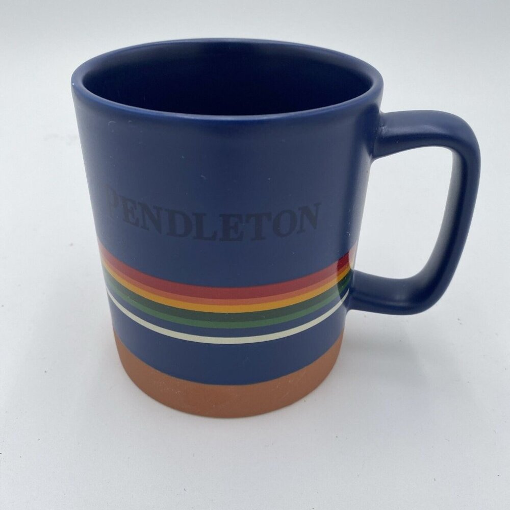 Pendleton Mug Dark Blue with Colorful Stripes Coffee Tea Cup National Parks
